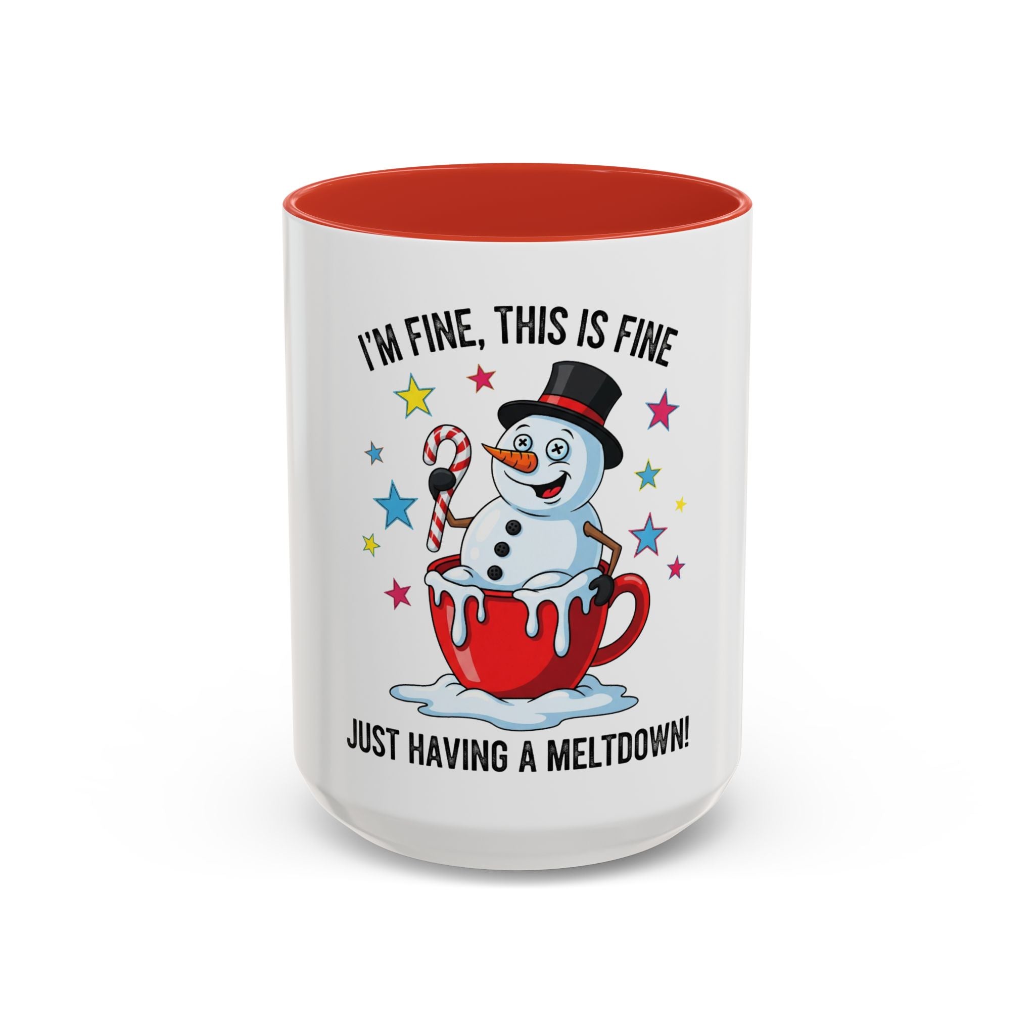 Melting Snowman I'm Fine This Is Fine Mug | Accent Coffee Mug