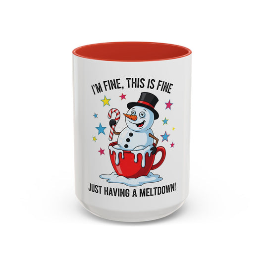 Melting Snowman I'm Fine This Is Fine Mug | Accent Coffee Mug