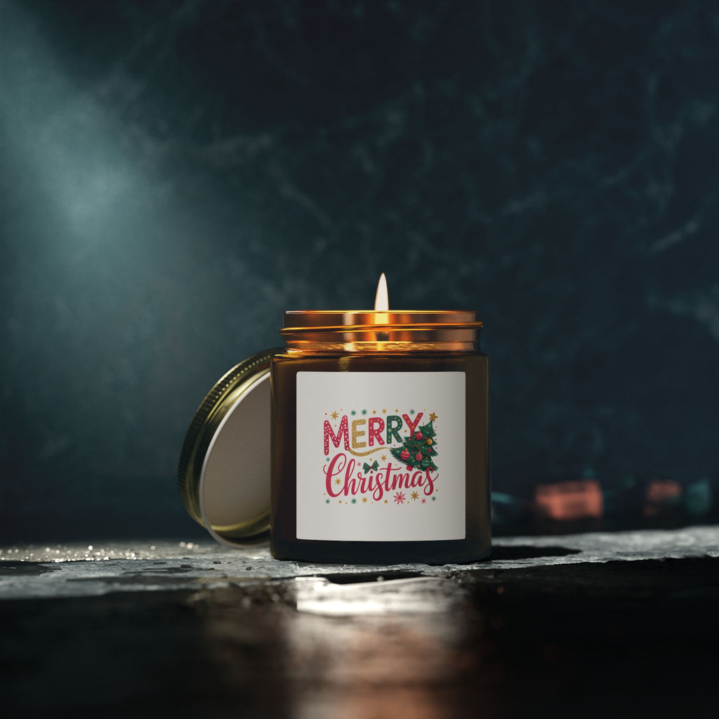 Merry Christmas Holiday Candle | Coconut Apricot Wax Jar 4oz 9oz