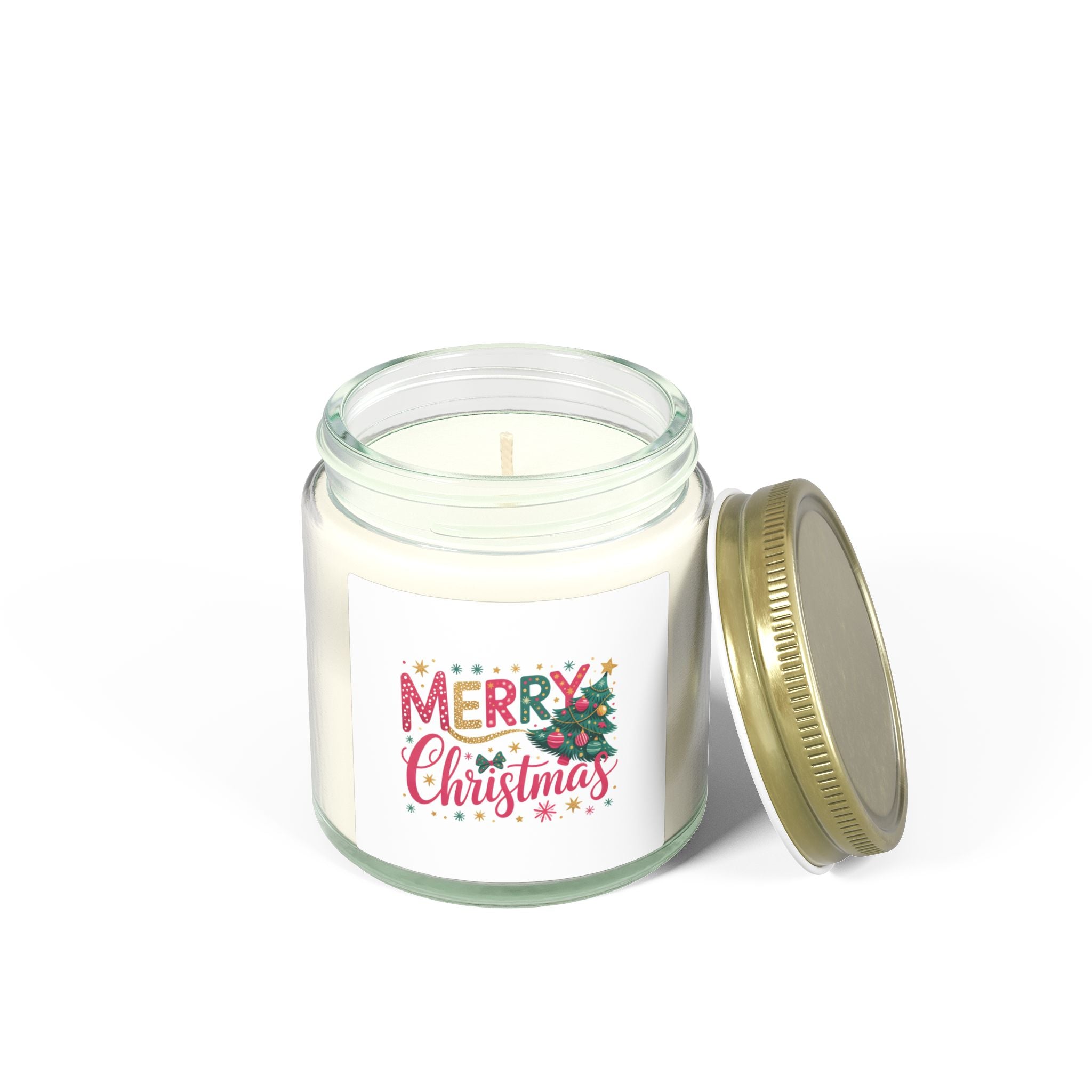 Merry Christmas Holiday Candle | Coconut Apricot Wax Jar 4oz 9oz
