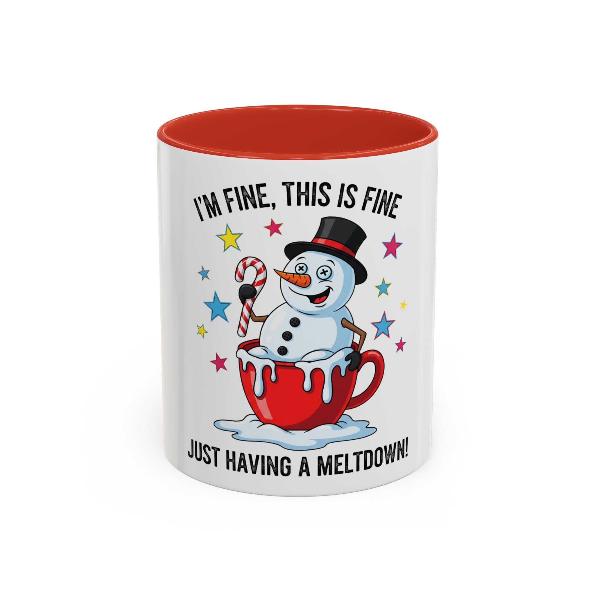 Melting Snowman I'm Fine This Is Fine Mug | Accent Coffee Mug