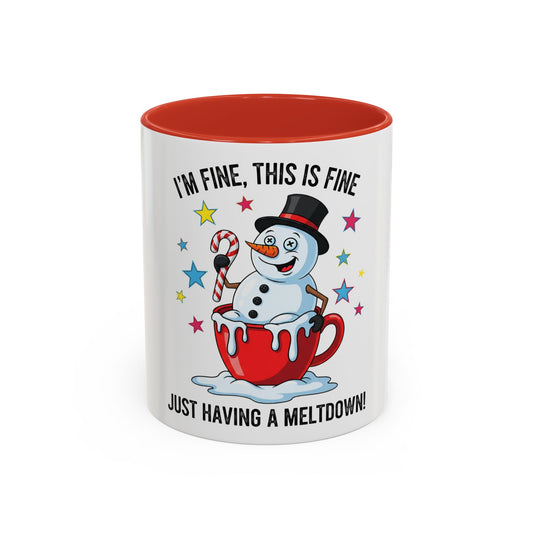 Melting Snowman I'm Fine This Is Fine Mug | Accent Coffee Mug