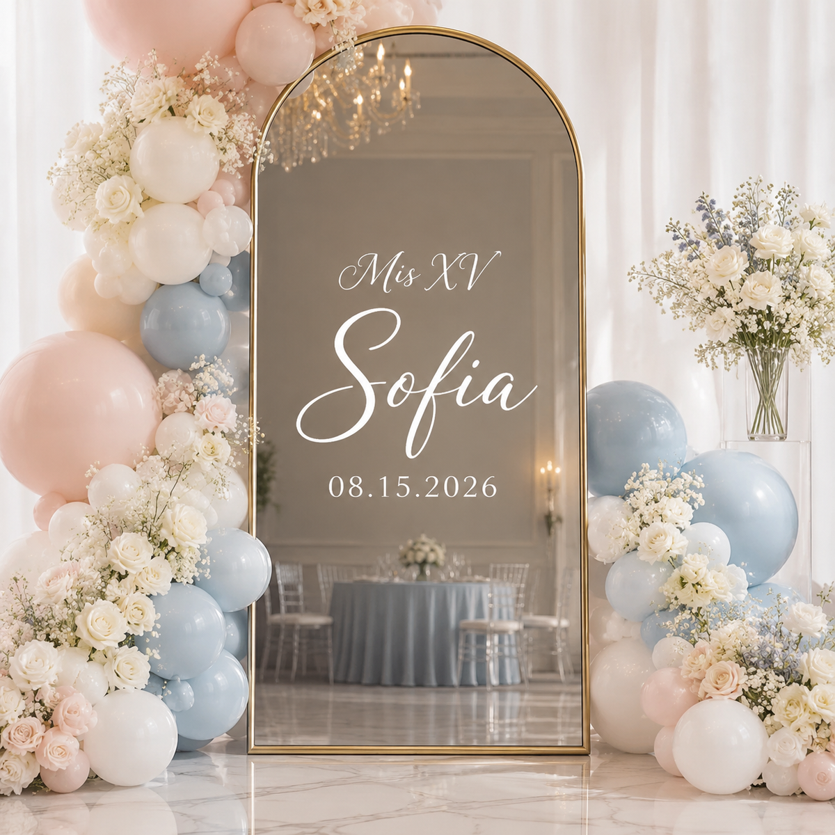 Personalized Mirror Vinyl Decal – Custom Name, Phrase & Date