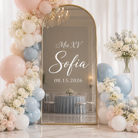 Personalized Mirror Vinyl Decal – Custom Name, Phrase & Date