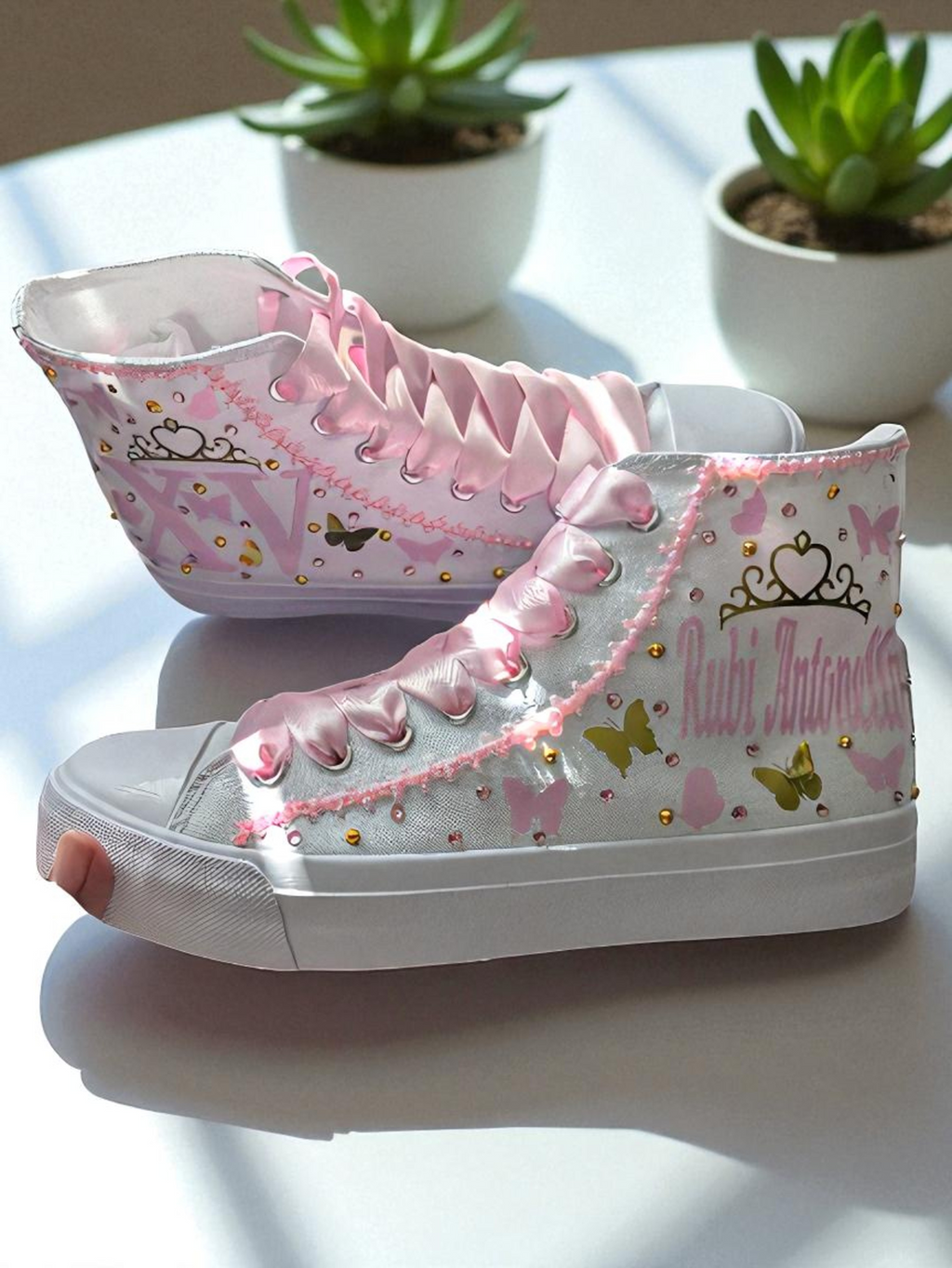 Mis XV Custom Shoes/Shoes for quinceañera/Personalized Sneaker/Fifteen Birthday Custom Shoe