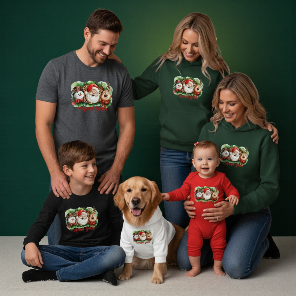 Christmas Squad Family Holiday T-Shirt, Hoodie, Sweatshirt Collection, Christmas Crew 2025 Design Red