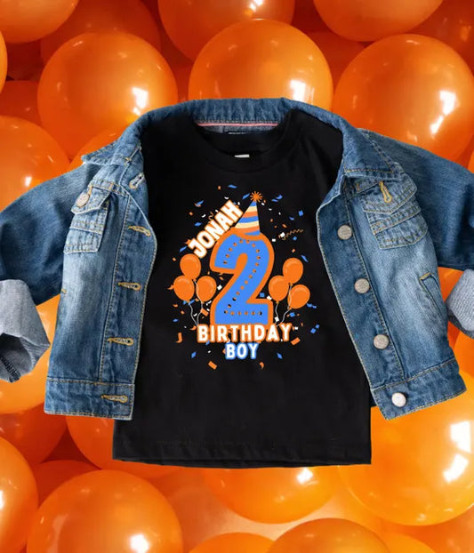 Custom Kids Birthday Shirt – Personalized Name & Age Birthday Outfit