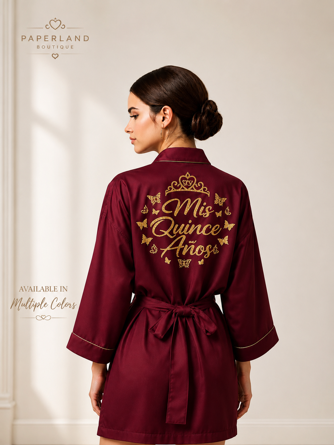 Quinceañera Robe – Custom Mis Quince Años Satin Robe with Name