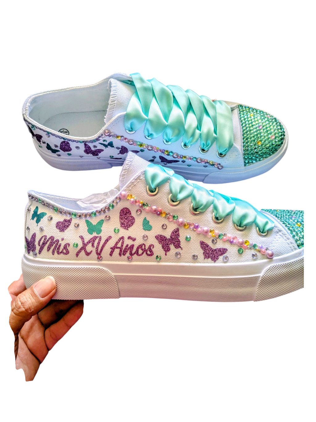 Mis XV Shoes/Shoes for quinceañera/ Sneaker/Fifteen Birthday Custom Shoe White