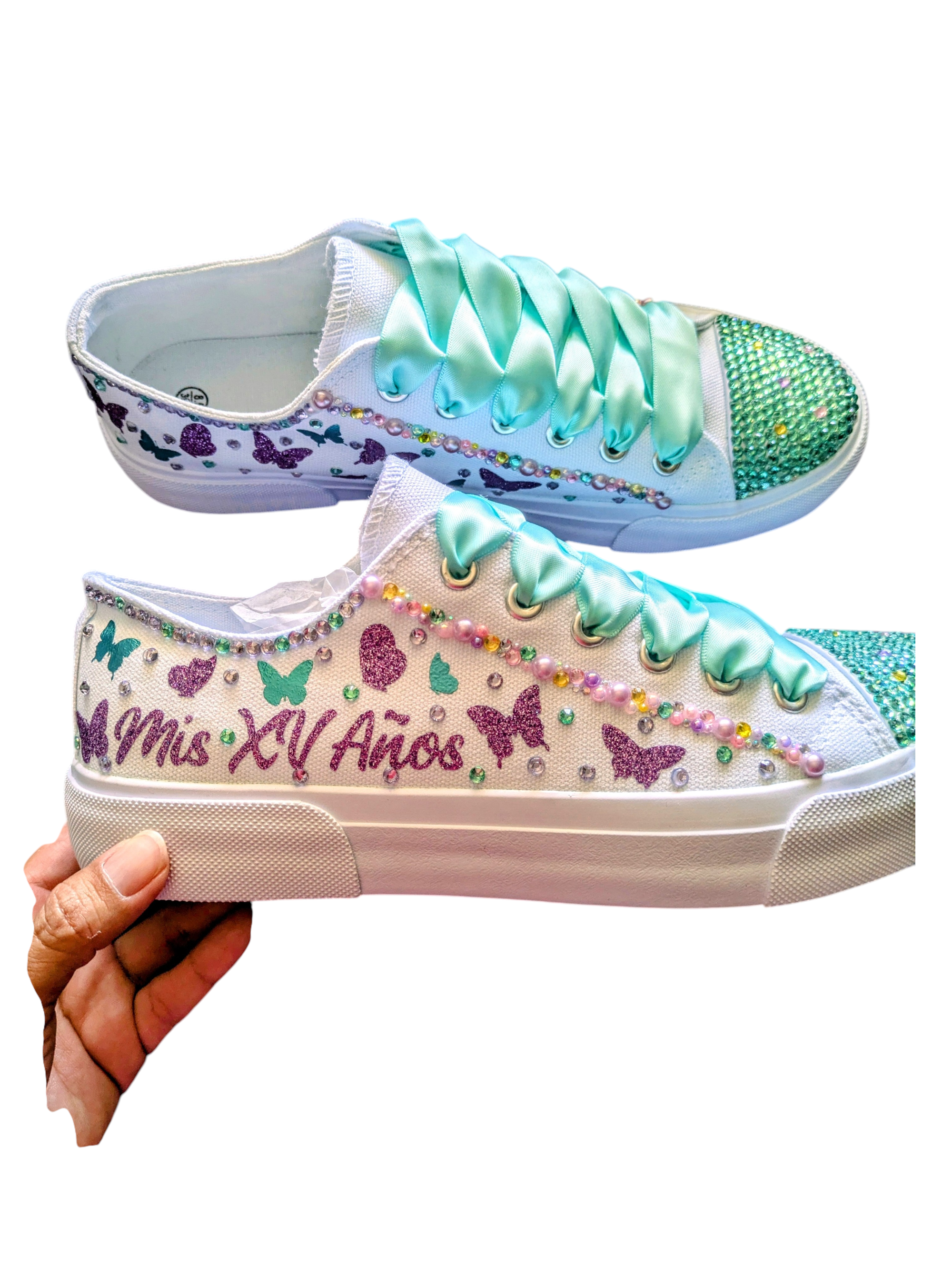 Mis XV Shoes/Shoes for quinceañera/ Sneaker/Fifteen Birthday Custom Shoe White