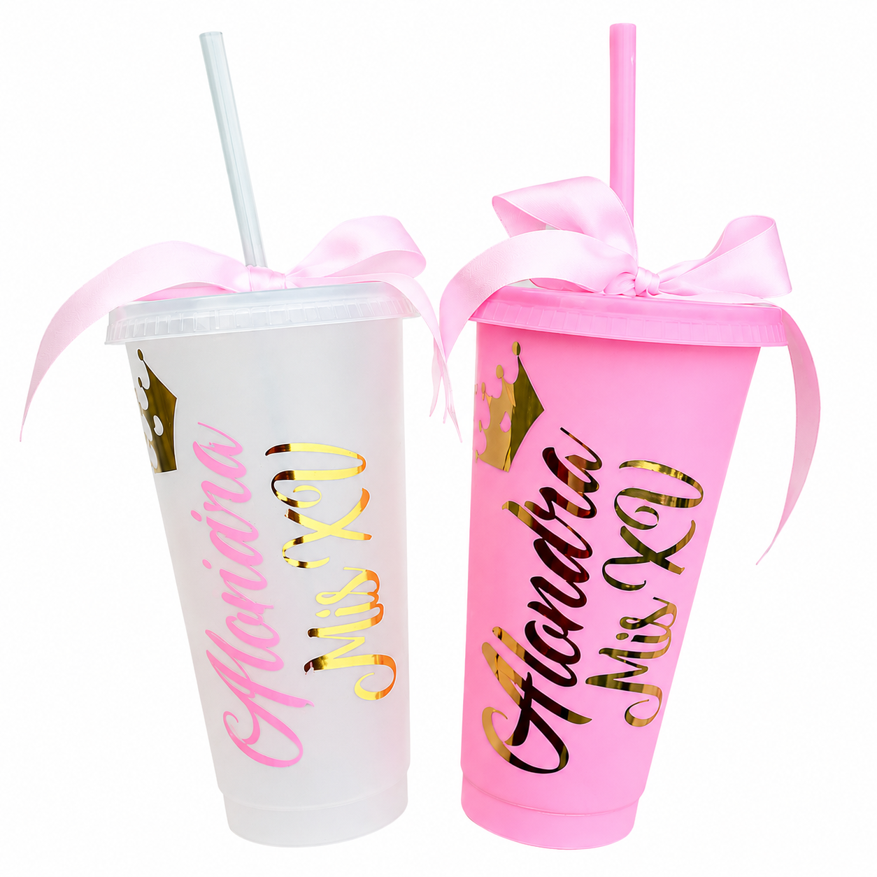 Personalized Quinceañera Cups with Name – Reusable Tumblers with Lid & Straw – Custom Mis Quince Party Favors